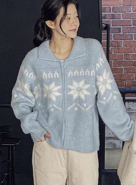 六1213韩国正品70428 针织衫区端庄秋冬大气韩版舒适可爱时尚冬季