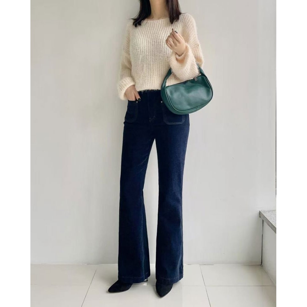 九1117韩国东大门运动牛仔裤区HowLuk-8699717都市冬季简洁正品