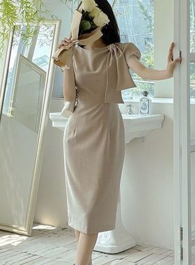 六0821韩国正品ode-910453 连衣裙区风格纯色魅力正品端庄夏款