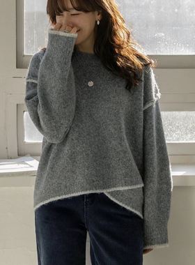 六1213韩国正品j-oamom-63646 针织衫区风格直邮修身甜美端庄秋冬