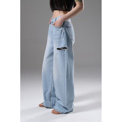 九0425韩国东大门运动牛仔裤区Zipper-8510844知性新款炸街直邮