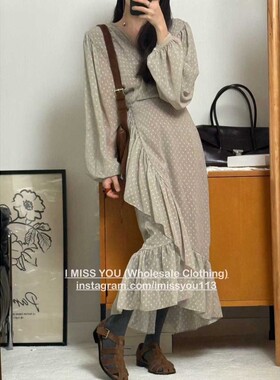 九1102韩国东大门连衣裙区IMISSYOU-8686609都市冬季优雅正品修身