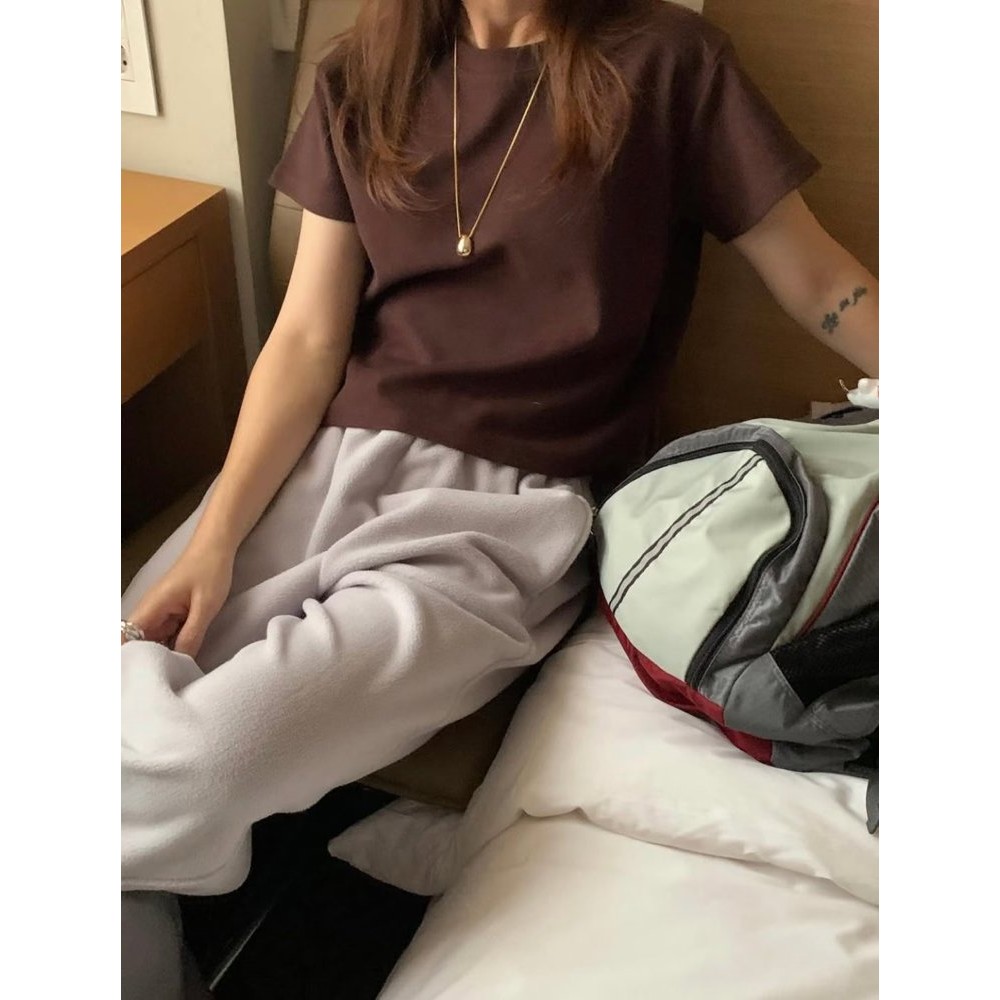 九1126韩国东大门t恤区AND-FLOYD-8713294气质通勤优雅纯色街舞