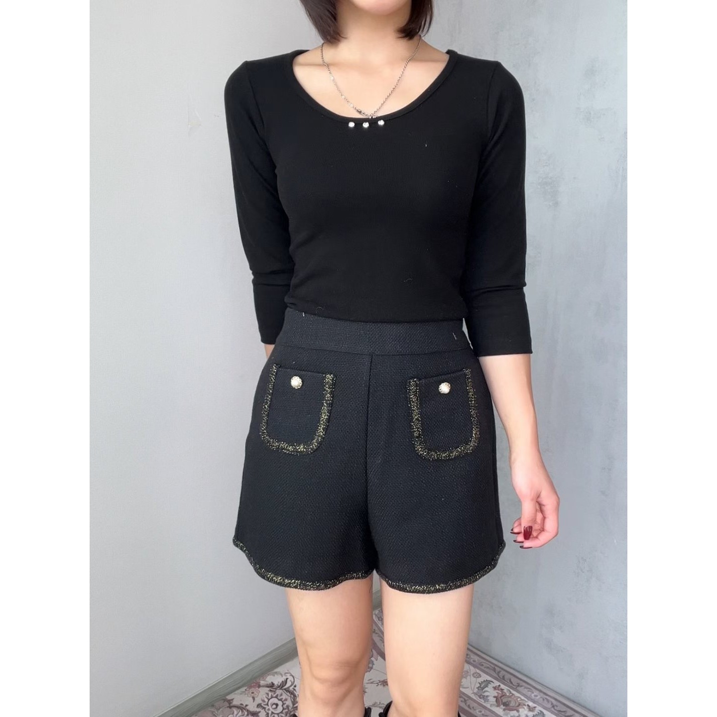 八1205韩国东大门运动短裤区4522060舒适通勤复古纯色原宿正品