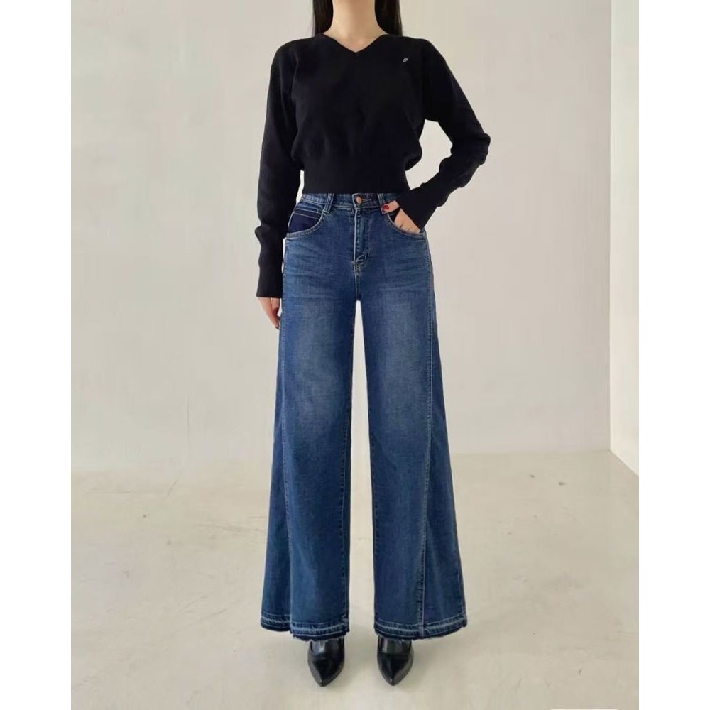 九1117韩国东大门运动牛仔裤区HowLuk-8699720精致纯色知性正品