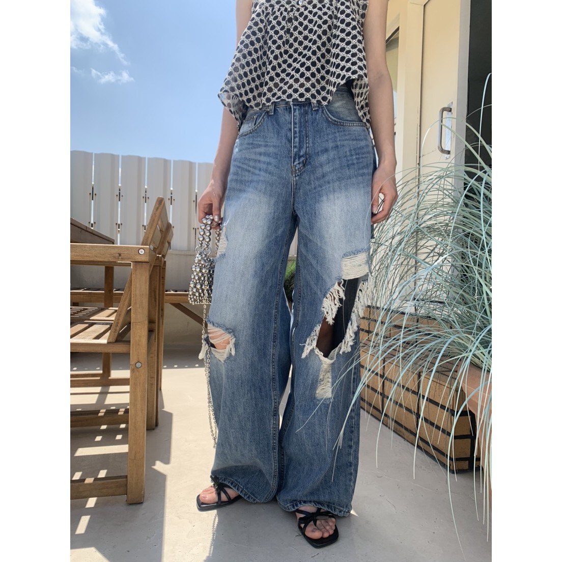 八0610韩国东大门运动牛仔裤区4281143夏款原宿新款潮流直邮学院