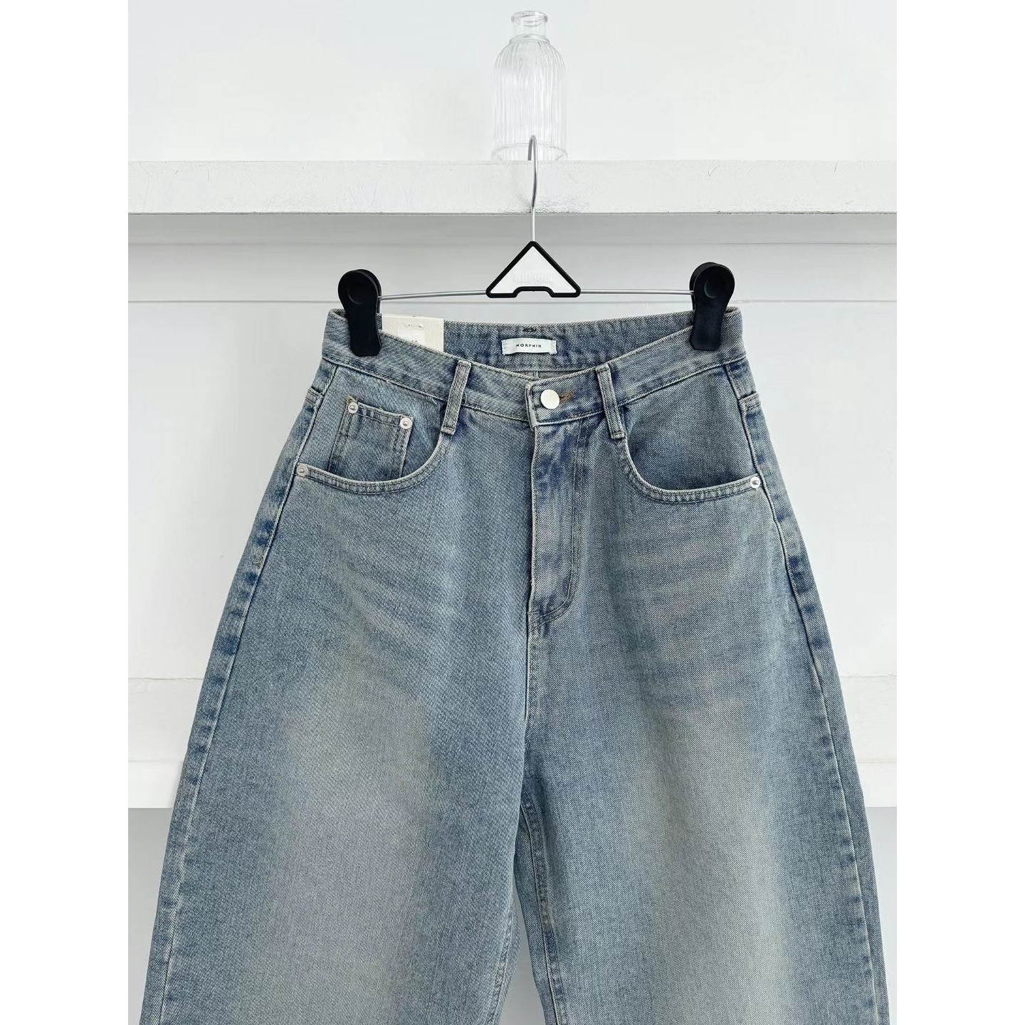 八0418韩国东大门运动牛仔裤区4181206春季原宿通勤简洁夏季复古