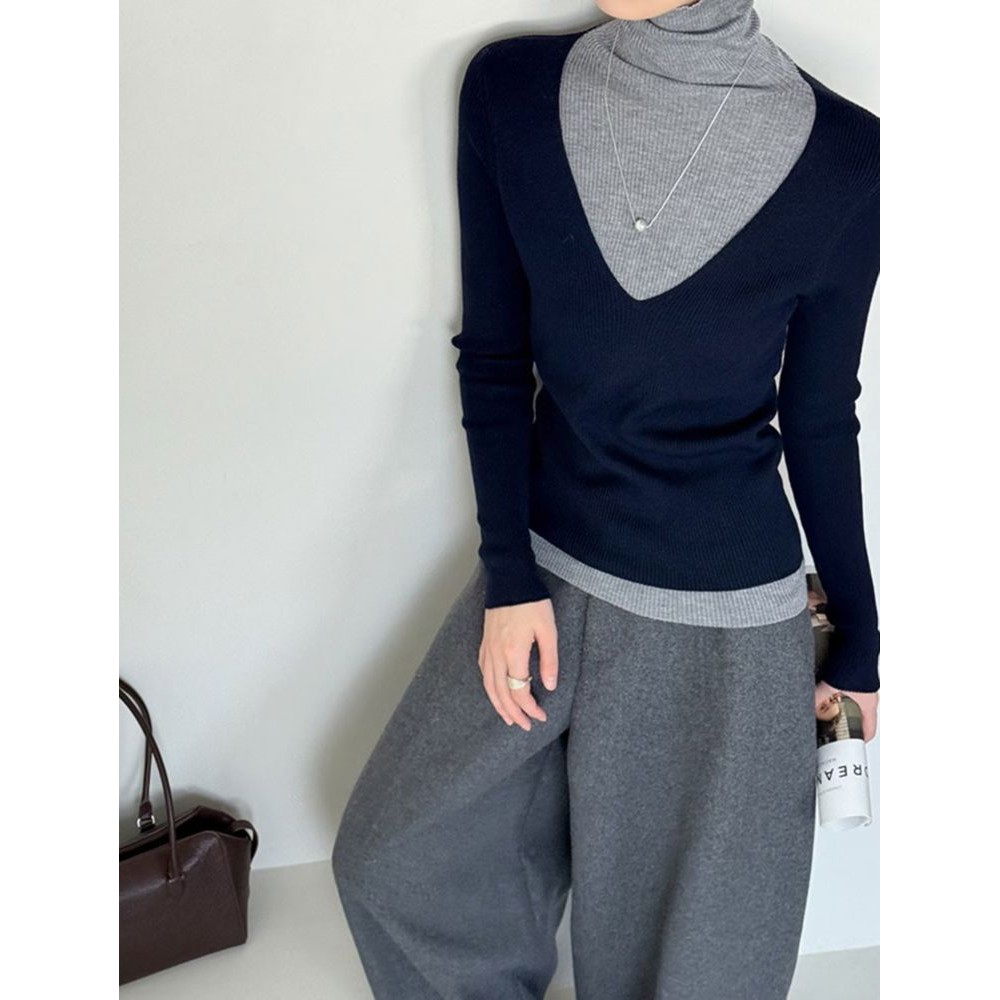 九1102韩国东大门t恤区evameva-8686946时装甜美独特秋冬端庄韩版