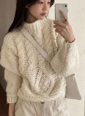 六1213韩国正品43684 针织衫区人气街头秋季时装通勤气质纯色高档