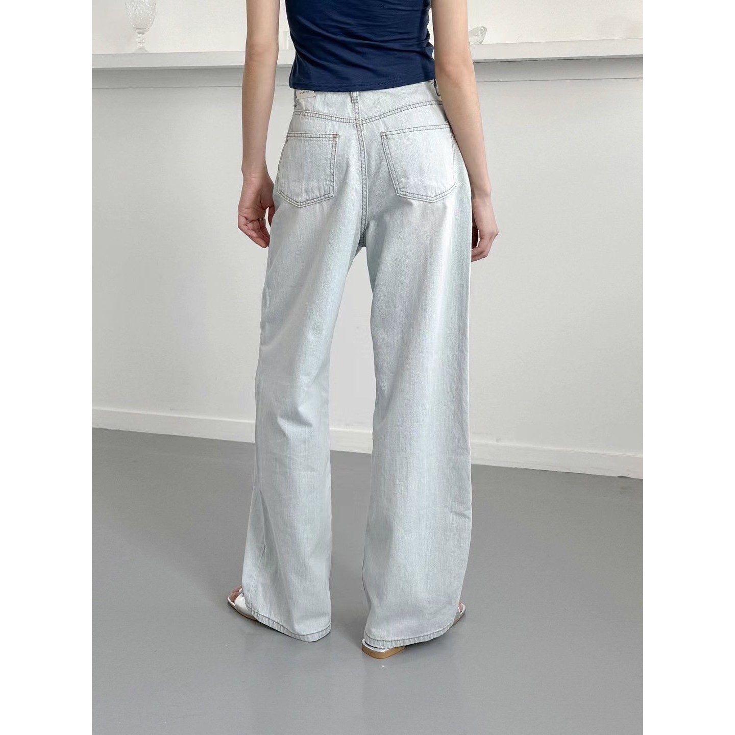 八0418韩国东大门运动牛仔裤区4181193春季原宿通勤简洁夏季复古