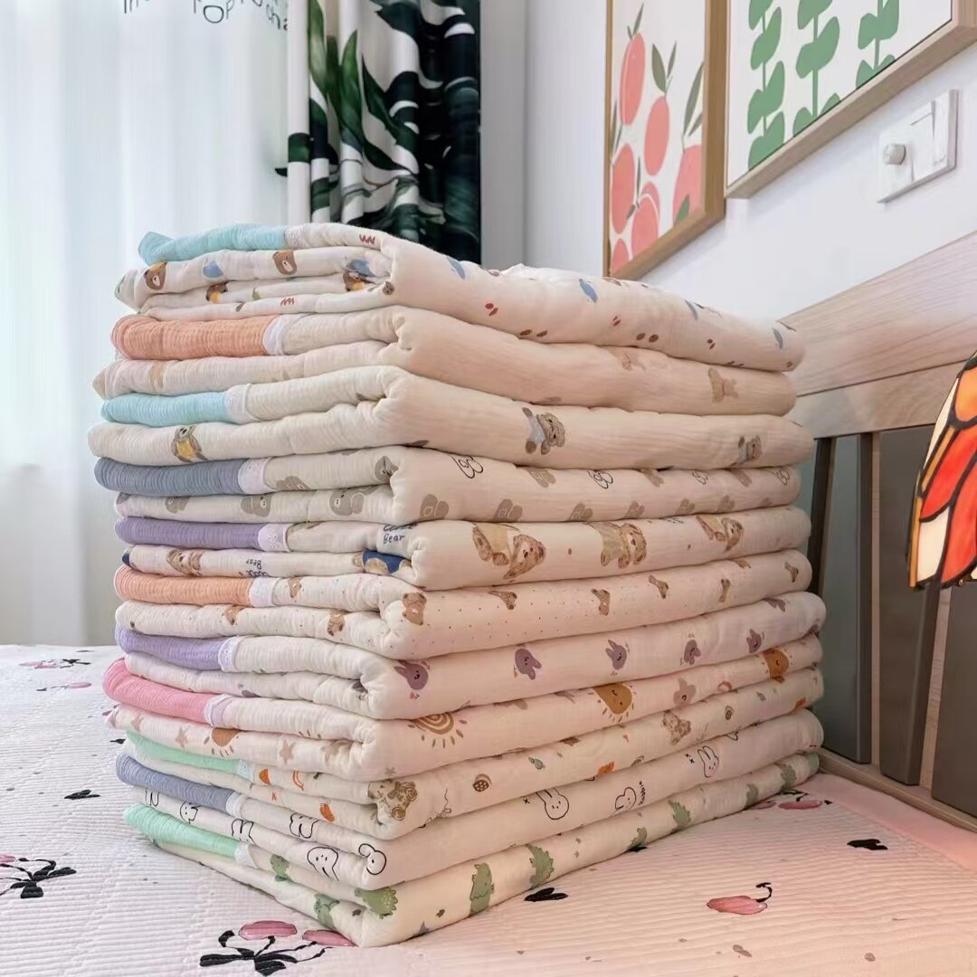 120*150棉花糖泡泡纱被子宝宝盖被棉被宝宝新生被子四季通用