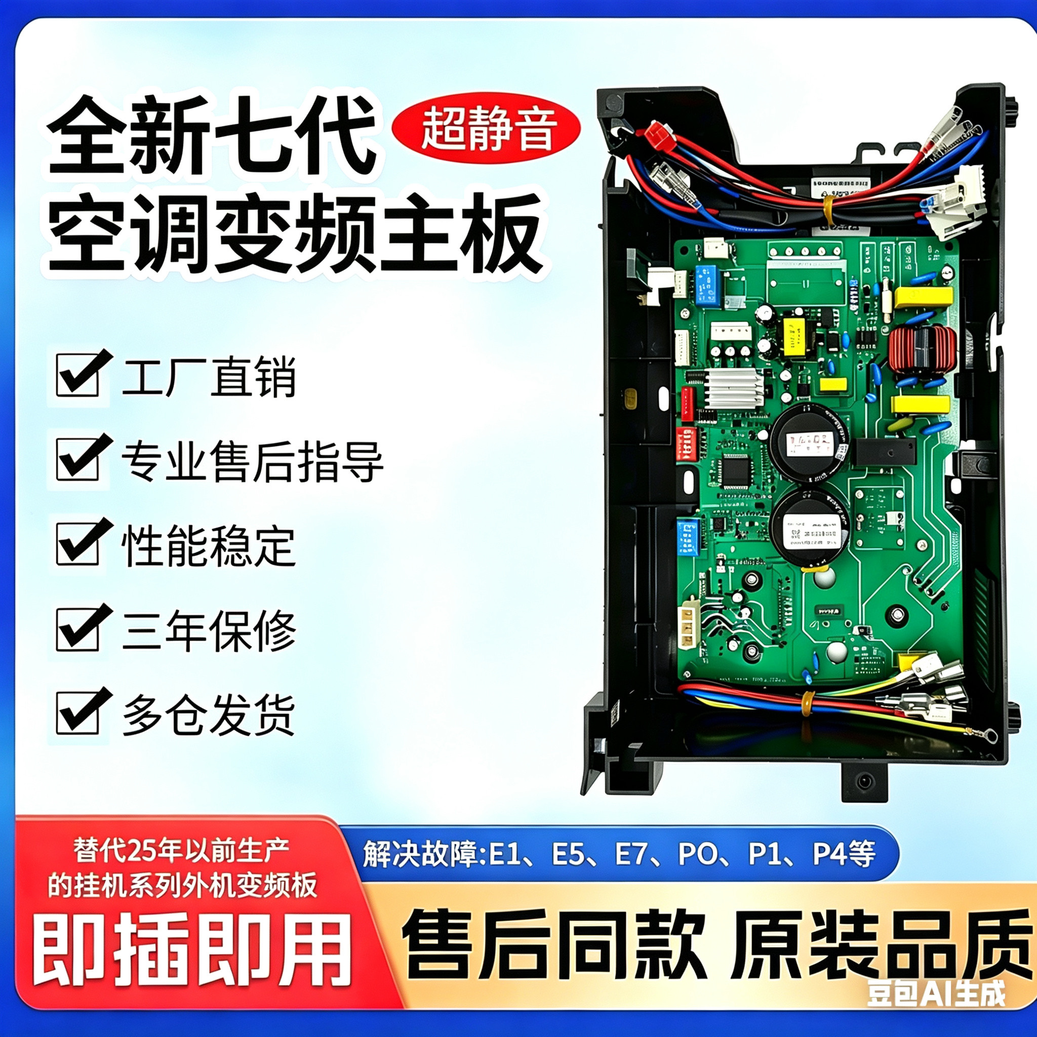 适用美的变频空调外机主板BP2/BP3家用室外挂机柜机通用电脑主版