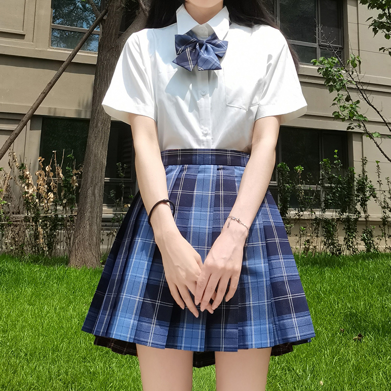 正版冈梨田格裙jk制服学院风套装