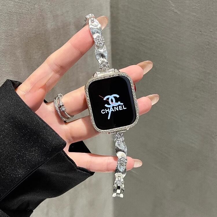花朵银链金属表带适用iwatchS10代苹果手表AppleWatch876新款se夏