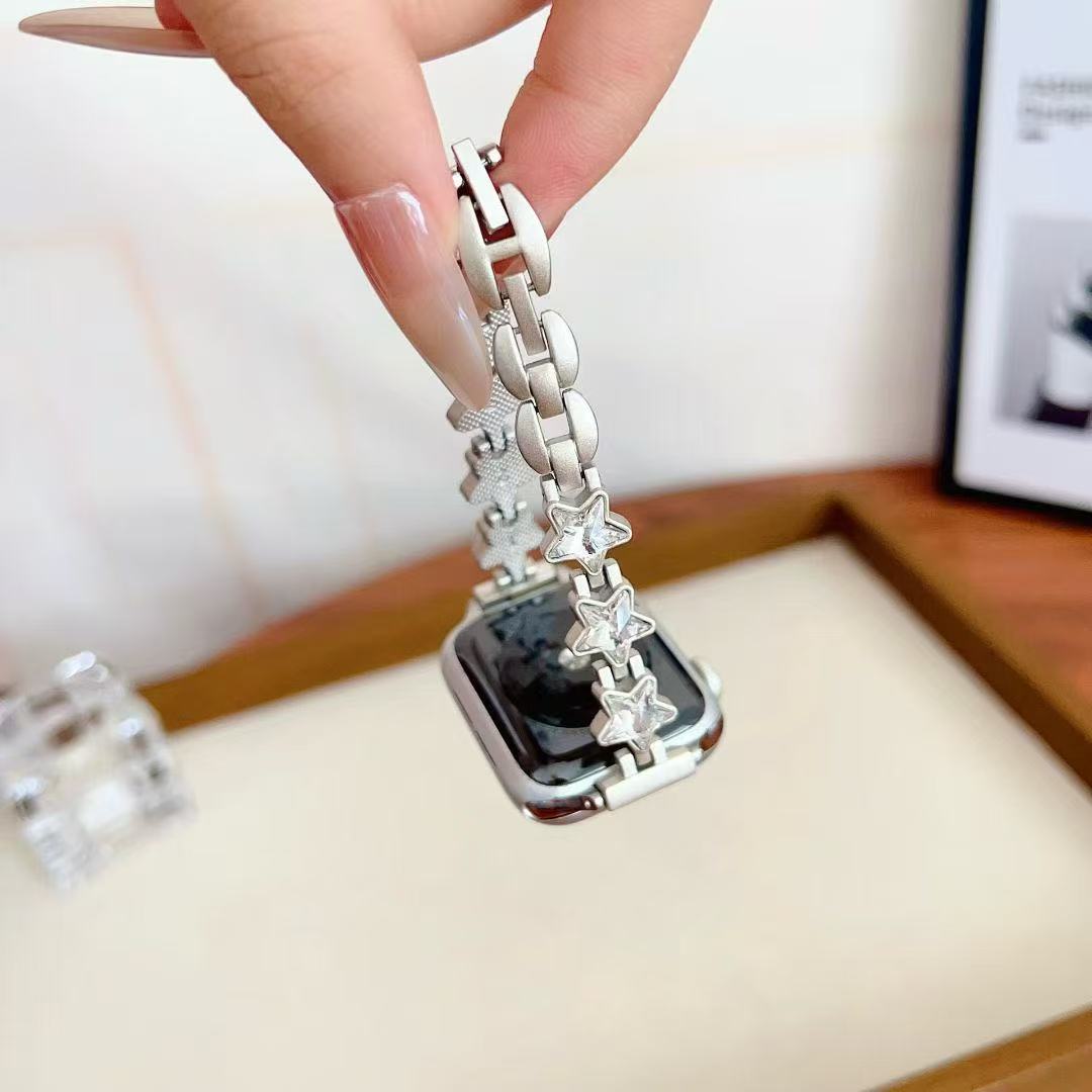 适用苹果iWatch星星金属表带