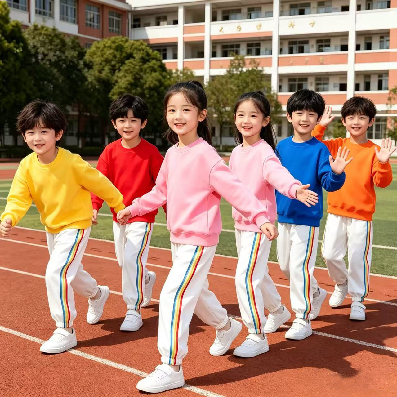 新款儿童啦啦操拉拉队表演服装小儿童演出服
