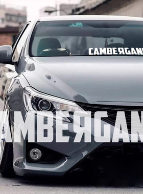 CAMBERGANG 改装贴花hellaflush前挡风玻璃贴汽车贴纸jdm车贴