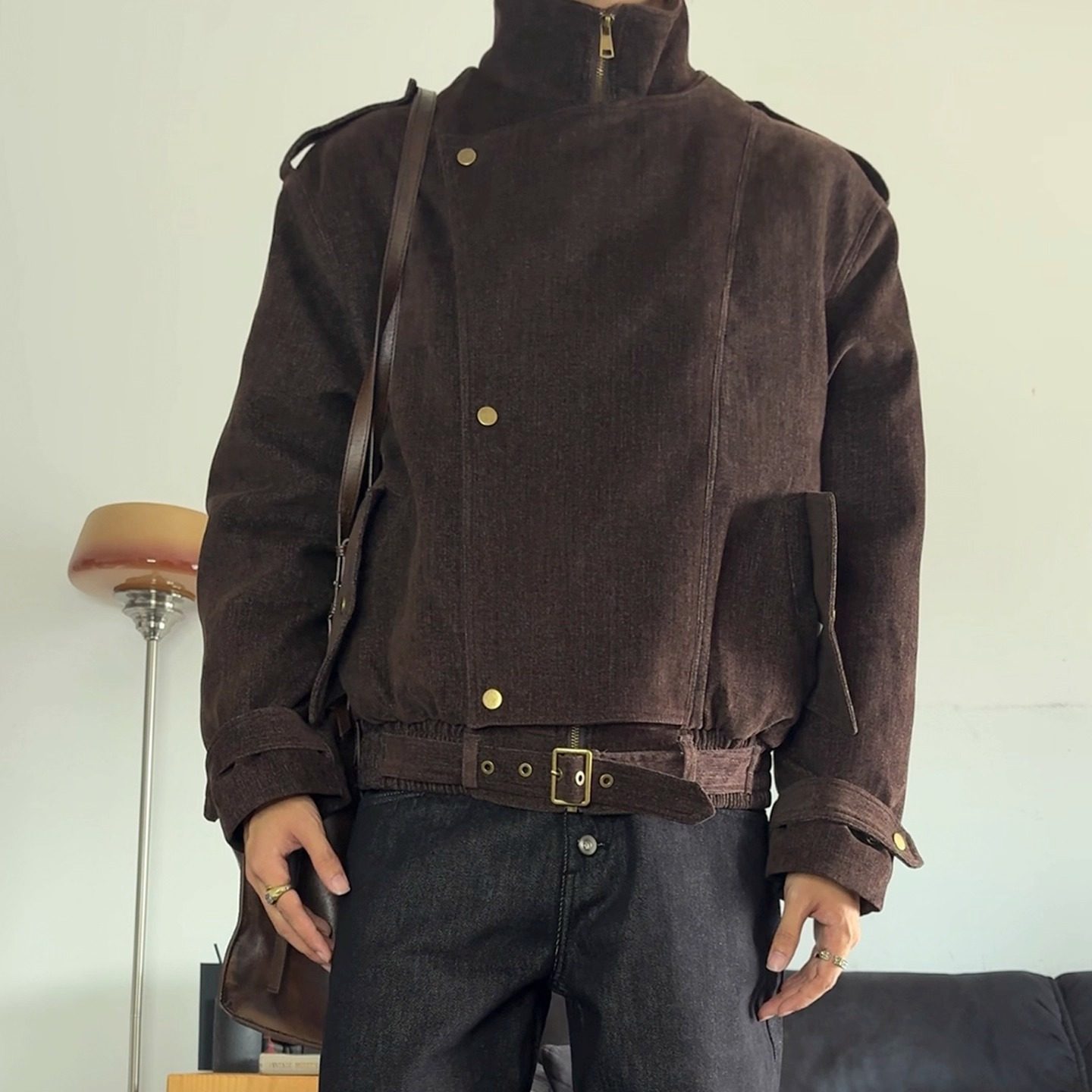 ChillFlow猎装廓形绑带棉服
