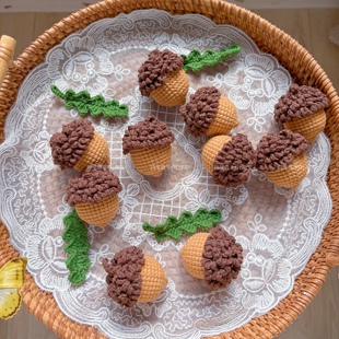 钩织挂件送闺蜜橡子果实秋天礼物纯手工毛线编织钥匙扣橡果成品