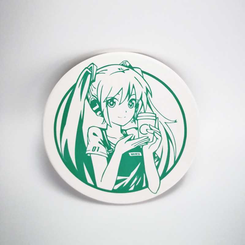 初音未来周边杯垫陶瓷吸水马克杯茶杯垫miku二次元动漫周边