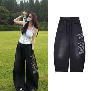 badblood黄礼志同款美式复古做旧水洗卫裤裤辣妹跳舞阔腿裤裤子