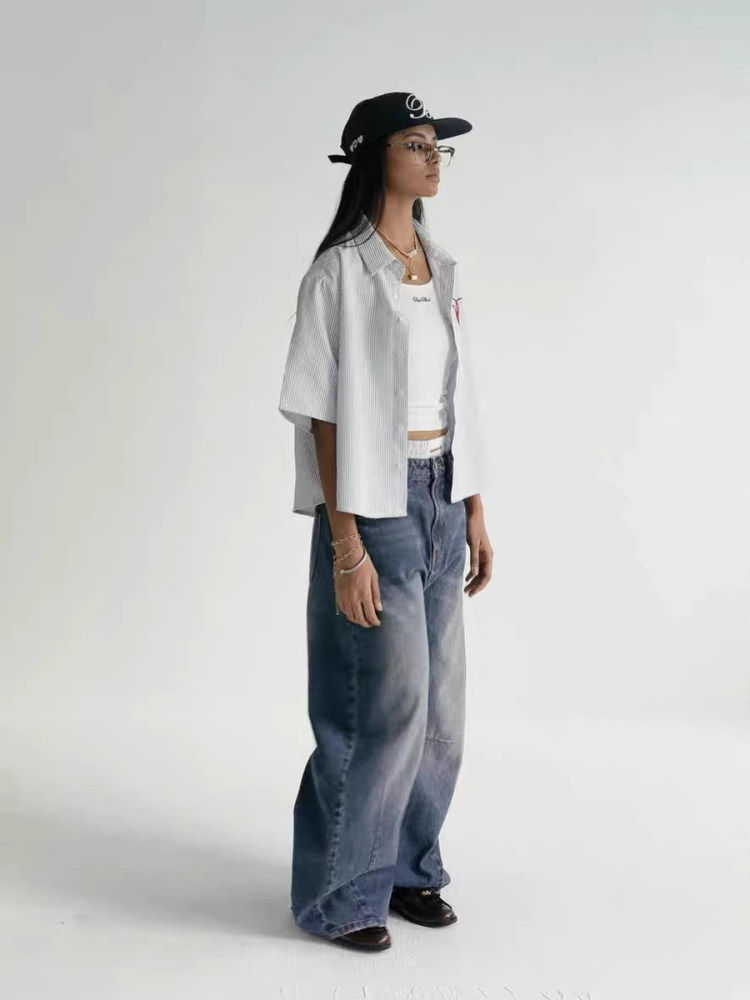 Badblood Retro Striped Shirt & Embroidered Shorts Set - Your Summer Vibe - Product image 2