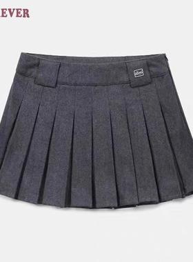 badblood韩国小众美式百褶裙羊毛A字裙休闲跳舞短裙2025春装新款