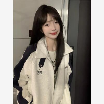 学院风立领卫衣少女大童