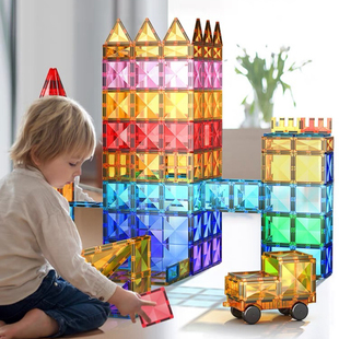 钻面大号彩窗磁力儿童益智玩具拼装磁性积木百变强磁礼物宝宝城堡