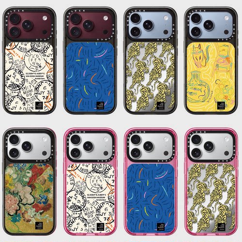 C家ASETi勃艮第酒红适用iPhone苹果18promax手机壳18pro/17promax/17pro博物馆印全包奢华防摔补妆镜子tpu女