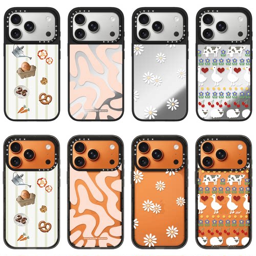 C家ASETi华强北浅粉涡纹适用iPhone苹果17promax手机壳16plus/15/15plus日韩17pro亚克力14plus创意13奢华女