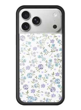 联名代购明星同款蓝丁香花朵手机壳适用苹果iPhone17/16/15/14/13/Pro/Max/Air硬壳全包防摔保护时尚紫色碎花