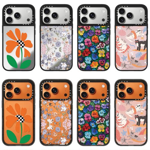 C家ASETi华强北野花满印适用iPhone苹果17promax手机壳17/16plus/15plus亚克力14plus潮牌15promax全包15女16