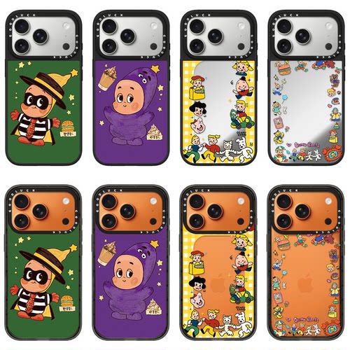 C家ASETi适用iPhone苹果18promax手机壳17promax/15promax/13promax绿底汉堡星人18日韩Air亚克力14promax女