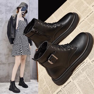 真皮马丁靴女大东中2025年秋冬新款女鞋加绒短靴春秋爆款靴子棉鞋