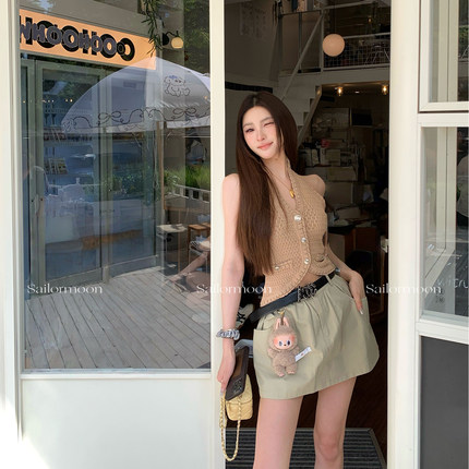 F PROJECT【加州海岸】美式工装半身裙短裙裙裤女夏季休闲百搭