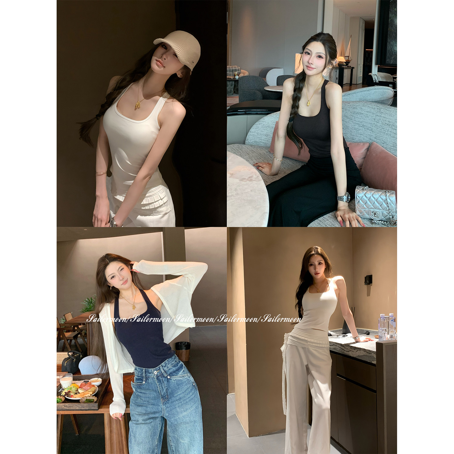 F PROJECT【建模天才】春夏万能吊带2.0！显瘦实穿工字胸垫背心