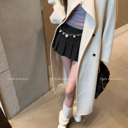 F PROJECT【时髦精】格纹百褶半身裙女包臀低腰设计感短裙