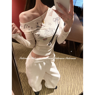 F PROJECT【里约摇滚客】卡通独角兽蝴蝶结涂鸦印花T恤修身上衣