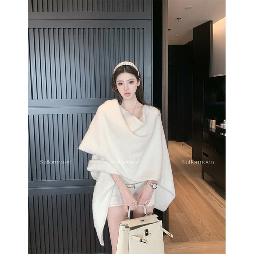 F PROJECT【玛格丽特午后】含羊毛富家小千金感的针织披肩外套