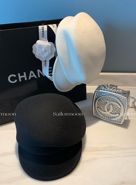 F PROJECT【留洋千金】全羊毛八角报童帽冬季毛呢长檐贝雷帽女