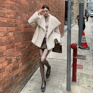 大翻领环保皮草女显瘦廓形皮毛一体外套 北海道初雪 PROJECT