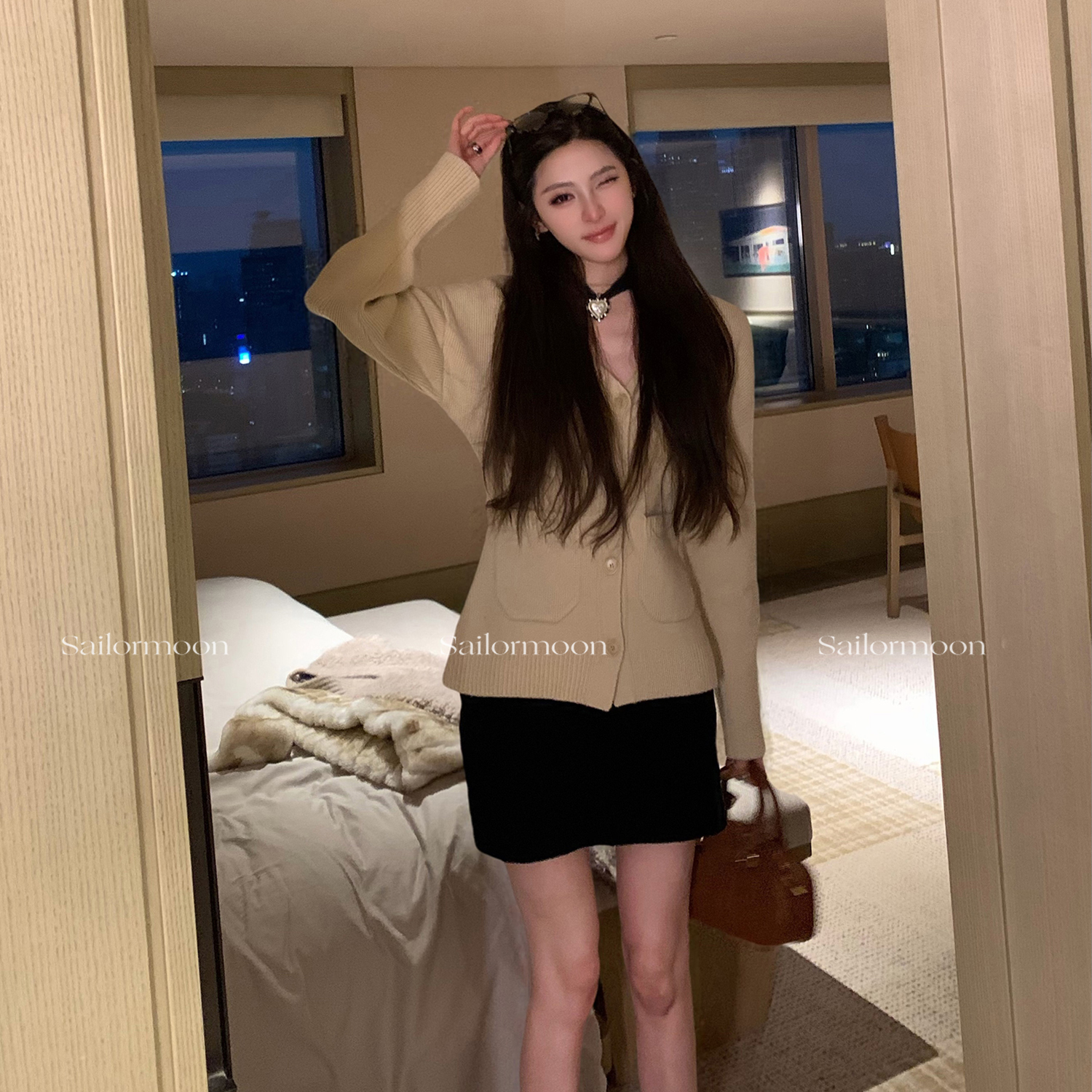 12.8/20点【优等生】山羊绒毛衣开衫外套针织衫软糯v领毛线衣