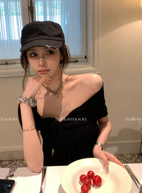 F PROJECT【姐系天菜】一衣多穿抹胸披肩绑带显瘦针织连衣裙女夏