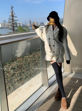 F PROJECT【牢牢锁住过膝袜】羊毛竖纹压力显瘦过膝堆堆大腿袜冬