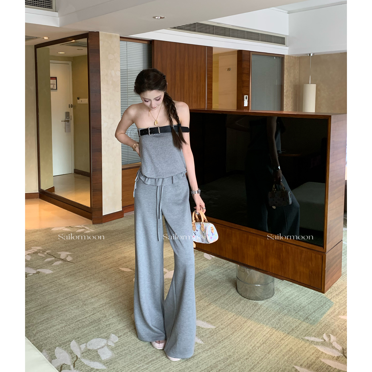 F PROJECT【lulu云朵裤】莫代尔柔滑慵懒休闲裤lu版型好穿垂垂裤