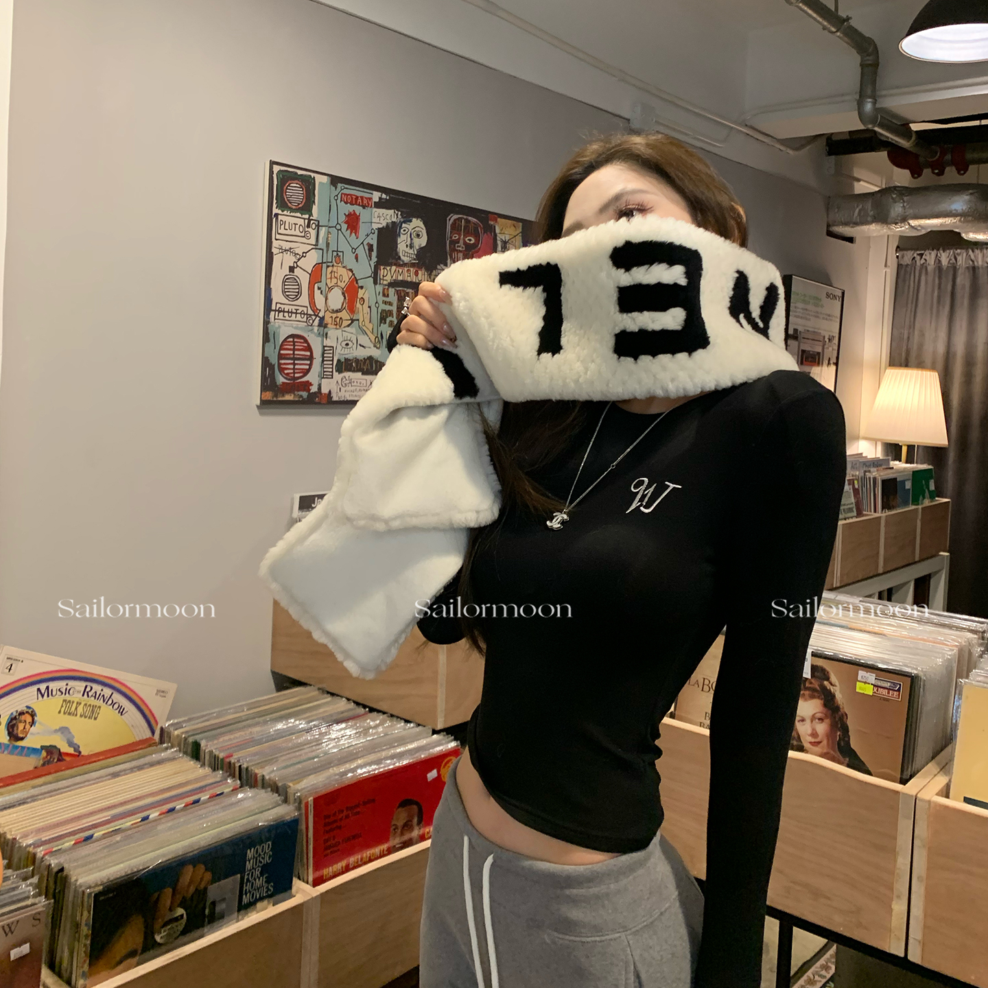 F PROJECT【加州辣妹】美式字母刺绣圆领T恤女打底衫上衣修身显瘦