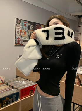 F PROJECT【加州辣妹】美式字母刺绣圆领T恤女打底衫上衣修身显瘦