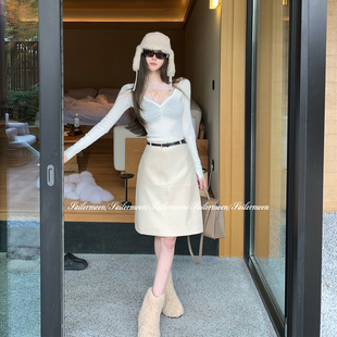 高级感皮裙开叉设计感半身裙两穿 贵感韩女 送腰带 PROJECT