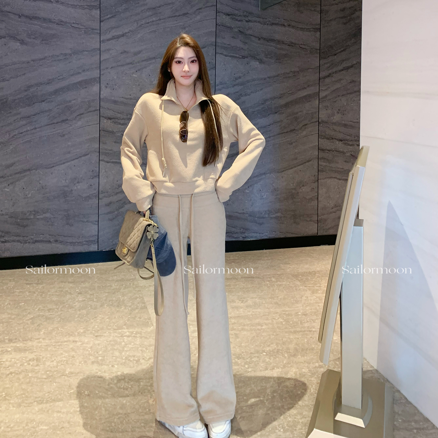 F PROJECT【奢感松弛】毛巾料加绒卫衣套装卫衣+休闲卫裤两件套